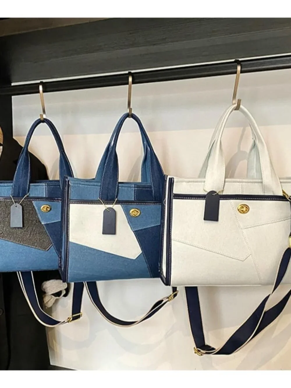 Canvas Tote Bag Women Large Denim Shoulder Bag Vintage Satchels Cute Hobo Bags W - Picture 7 of 7